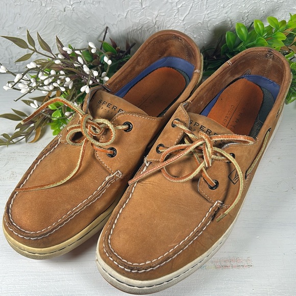 Sperry Men’s Top Sider Leather Boat Shoes Leather Ties Rubber Soles Size 11 M - Picture 12 of 12